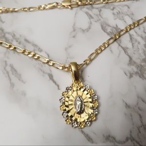 Necklace with Virgin Mary Rose Charm